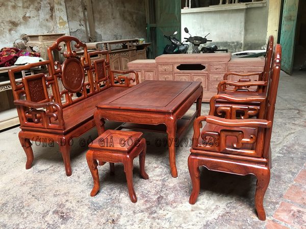 Bộ bàn ghế Móc Mỏ gỗ Hương Đỏ Lào