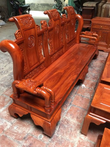 Bộ ghế Tần Thủy Hoàng tay 12 gỗ Hương đá