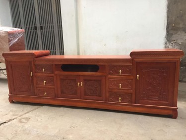 Mẫu kệ tivi đồng tiền gỗ xoan đào