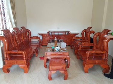 Bộ bàn ghế Tần Thủy Hoàng tay 12 hương đá