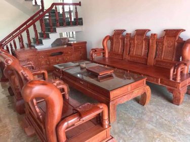 Bộ bàn ghế Tần Thủy Hoàng tay 12 hương đá