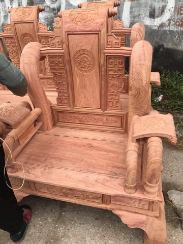 Mộc bộ ghế Tần Thủy Hoàng hương đá