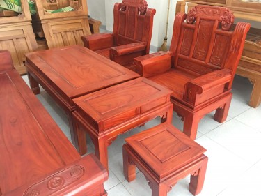 Bộ bàn ghế Âu Á hộp gõ đỏ