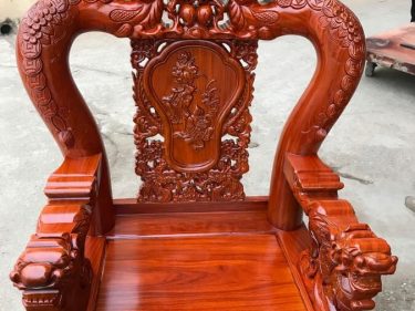 Bộ ghế Rồng Mai Kim Tiền gỗ Cẩm Vàng