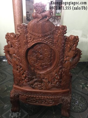 Ghế Rồng Đỉnh 12 món gỗ Hương đỏ Lào