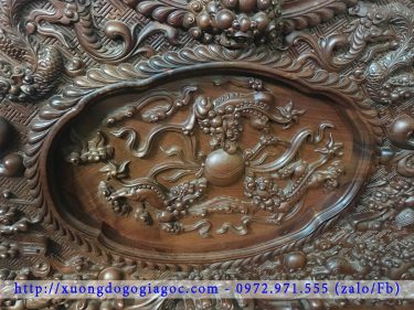 Bộ bàn ghế Rồng đỉnh hương đỏ Lào