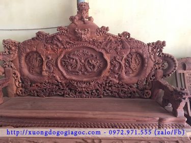 Bộ Rồng Đỉnh 12 món gỗ Hương đỏ Lào