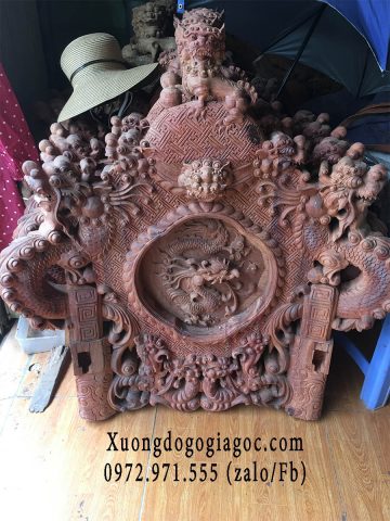 Bộ Rồng Đỉnh 12 món gỗ Hương đỏ Lào