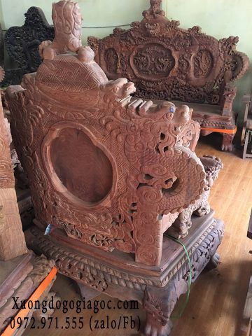 Bộ Rồng Đỉnh 12 món gỗ Hương đỏ Lào