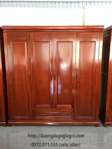 Tủ áo 4 cánh gỗ xoan đào