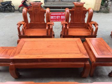 Bộ ghế Tần Thủy Hoàng 6 món cột 14 gỗ Hương Đá