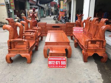 Bộ ghế Tần Thủy Hoàng 6 món cột 14 gỗ Hương Đá