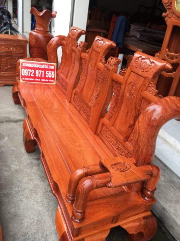 Bộ ghế Tần Thủy Hoàng 6 món cột 14 gỗ Hương Đá