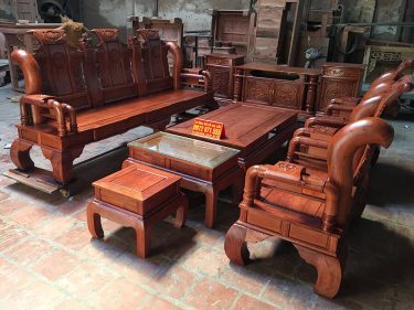 Bộ ghế Tần Thủy Hoàng hương đá tay cột 14