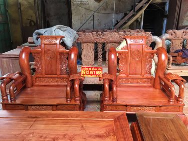 Bộ ghế Tần Thủy Hoàng tay 14 hương đá