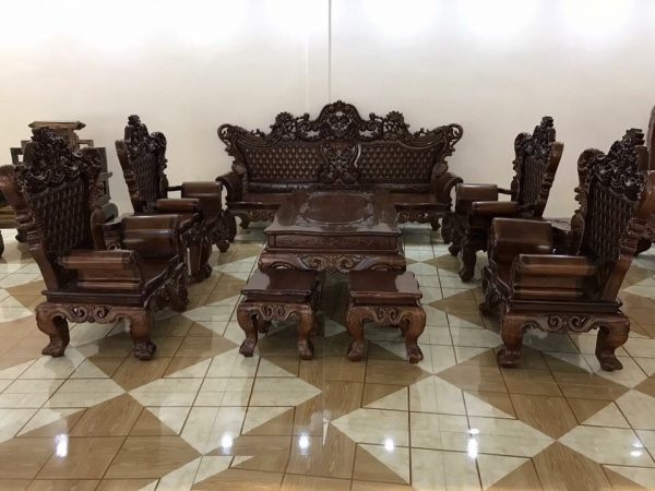 Bộ bàn ghế Hoàng Gia VIP gỗ Mun đuôi công 10 món cực kỳ đẳng cấp