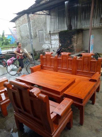 Bộ bàn ghế Âu Á hộp gỗ Lim 6 món