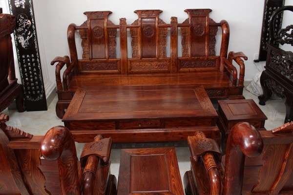 Bộ ghế Tần Thủy Hoàng tay 12 gỗ Cẩm Lai