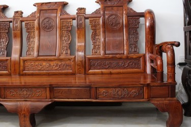 Bộ ghế Tần Thủy Hoàng tay cột 12 gỗ Cẩm Lai