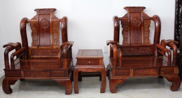 Bộ ghế Tần Thủy Hoàng gỗ Cẩm vân đẹp