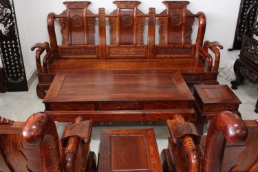 Bộ bàn ghế Tần Thủy Hoàng tay 12 gỗ Cẩm Lai
