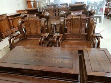 Bộ ghế Tần Thủy Hoàng gỗ mun Nam Phi
