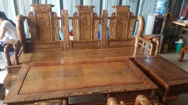 Bộ bàn ghế Tần Thủy Hoàng gỗ mun Nam Phi