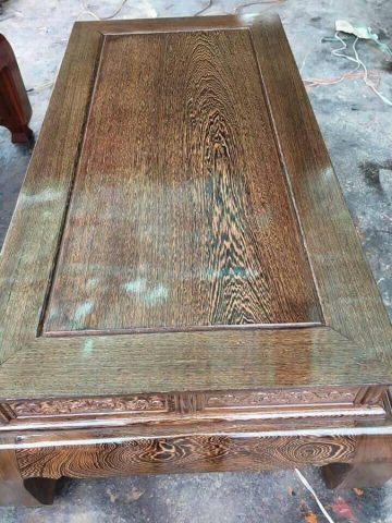 Bộ bàn ghế Tần Thủy Hoàng gỗ Mun đuôi công vân cực đẹp