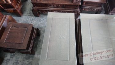 Bộ bàn ghế Tần Thủy Hoàng gỗ Mun đuôi công vân cực đẹp