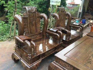 Bộ bàn ghế Tần Thủy Hoàng gỗ mun Nam Phi