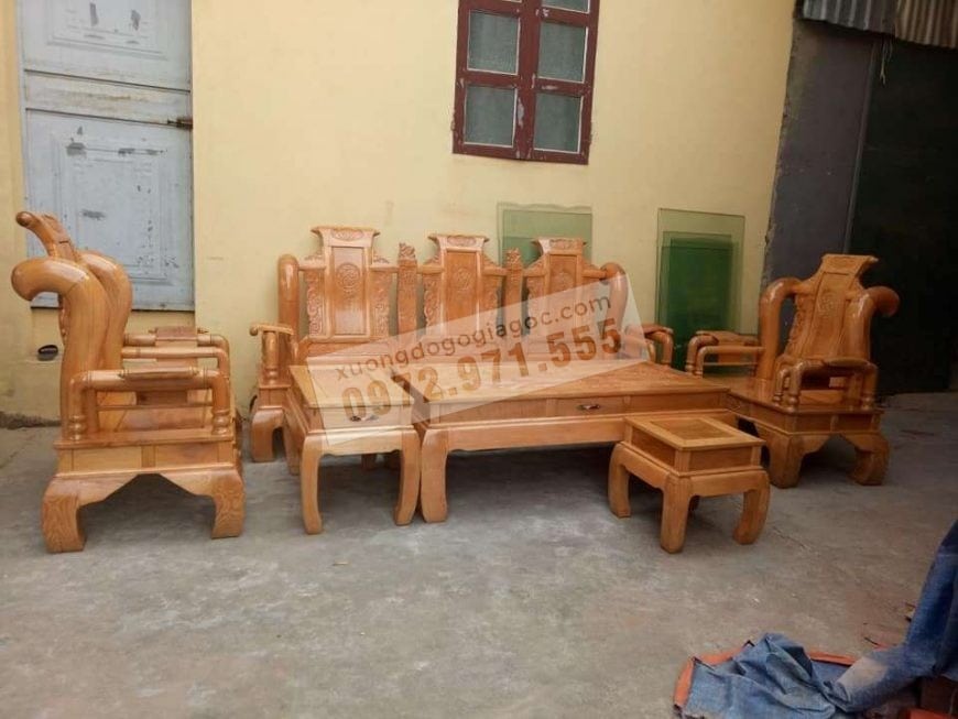 Bộ ghế Tần Thủy Hoàng tay 12 gỗ sồi Nga