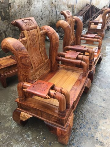 Bộ bàn ghế Tần Thuỷ Hoàng Hương vân tay 14