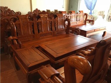 Bộ ghế Tần Thuỷ Hoàng gỗ Hương vân