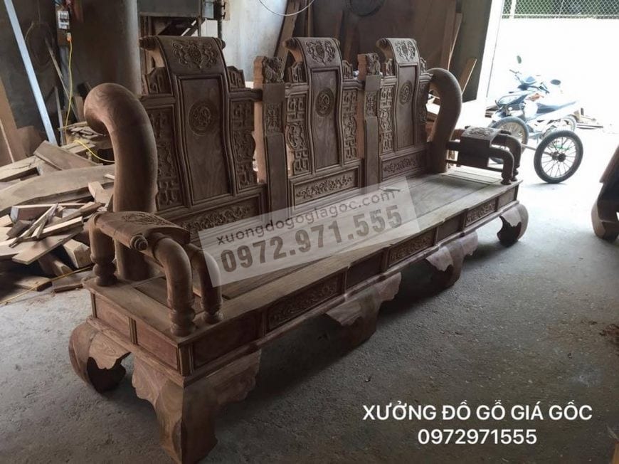 Bộ bàn ghế Tần Thủy Hoàng hương vân tay cột 16