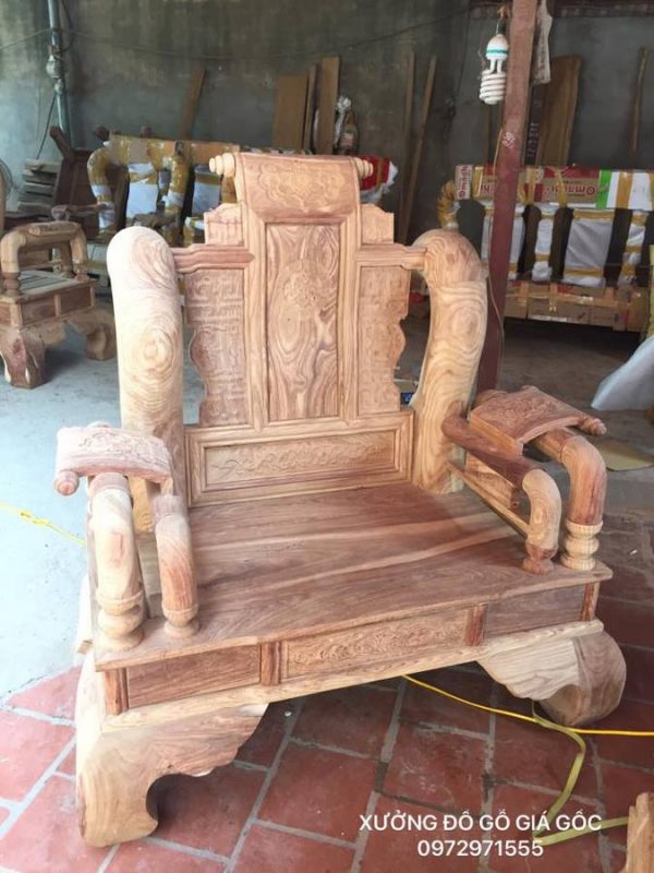 Bộ bàn ghế Tần Thủy Hoàng gỗ hương vân tay 16
