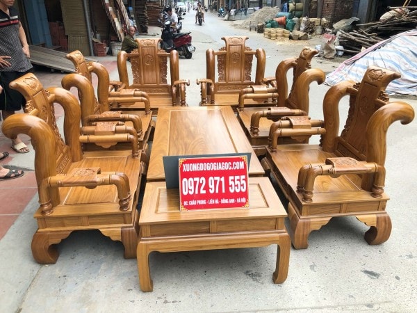 Bộ bàn ghế Tần Thủy Hoàng gỗ Cẩm Vàng