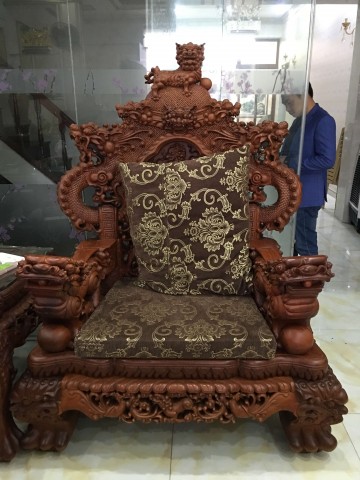 Bộ ghế Rồng Đỉnh gỗ hương đỏ Lào