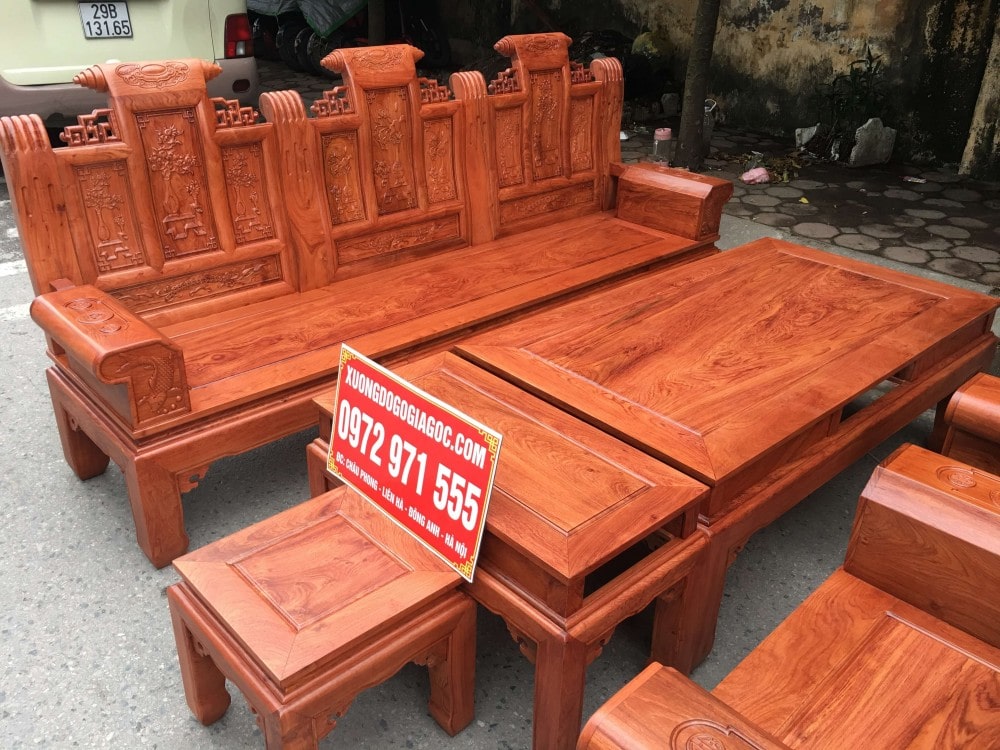 bàn ghế gỗ phòng khách Nam Định