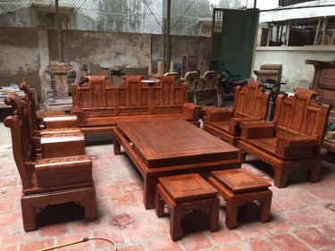 Bộ bàn ghế Âu Á tay hộp 10 món chương cuốn thư gỗ hương vân (anh Tùng, Thái Nguyên)