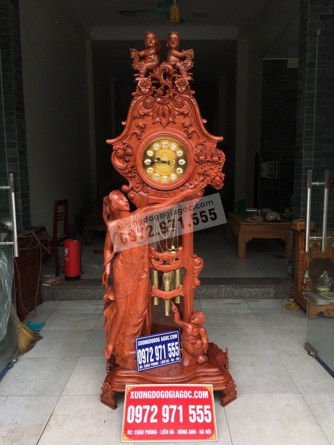 Đồng hồ Cô Tiên Gỗ hương