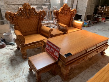 Bàn ghế hoàng gia gỗ gõ