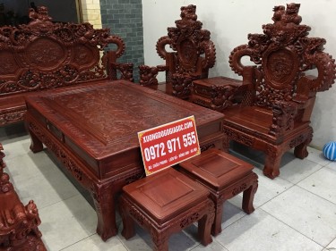 Bộ Minh Quốc Nghê Đỉnh Rồng Khuỳnh tay 12 bộ 12 món gỗ Hương Đỏ Việt Nam