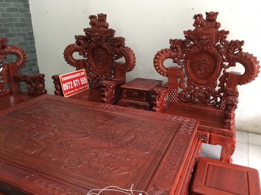 Bộ Minh Quốc Nghê Đỉnh Rồng Khuỳnh tay 12 bộ 12 món gỗ Hương Đỏ Việt Nam