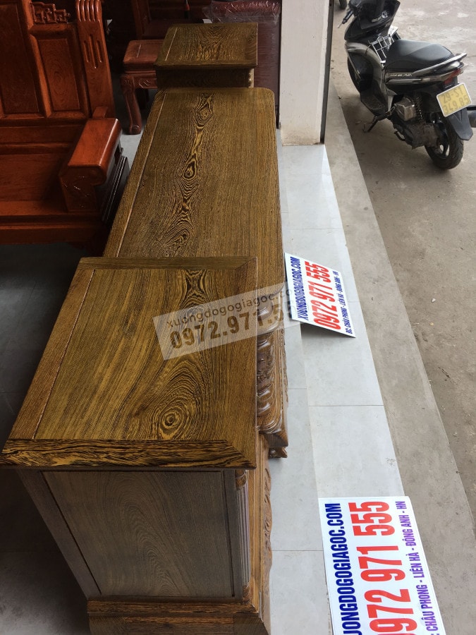 kệ tivi cột nho gỗ mun