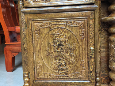 kệ tivi cột nho gỗ mun