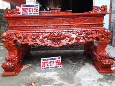 sập thờ đục tứ linh