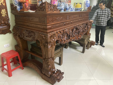 Mặt bên sập Gụ