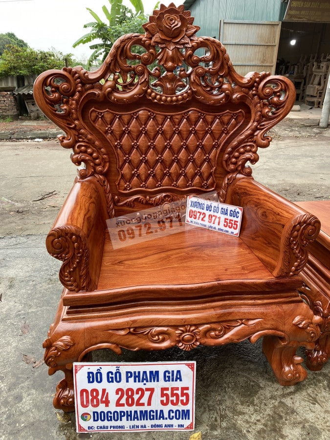 Ghế đơn mẫu Hoàng Gia v5 tay đặc nguyên khối