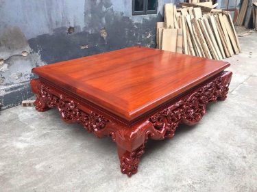 Sập gỗ gụ đục mai điểu hàng hoàn thiện sắp bàn giao