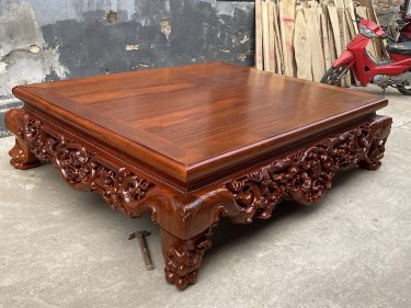 Sập gỗ gụ 1m8x2m đục mai điểu